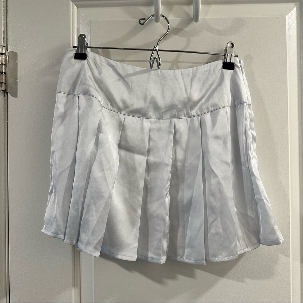 ASOS Design Satin Pleated Mini Skirt in Silver